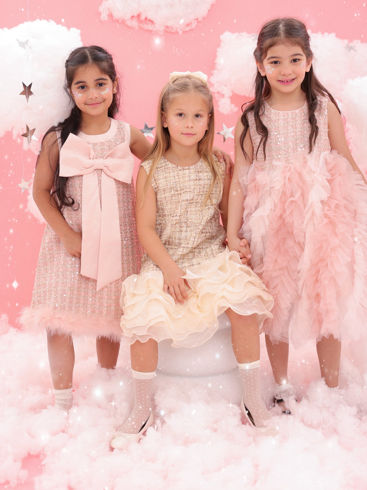 Beige tweed dress + top