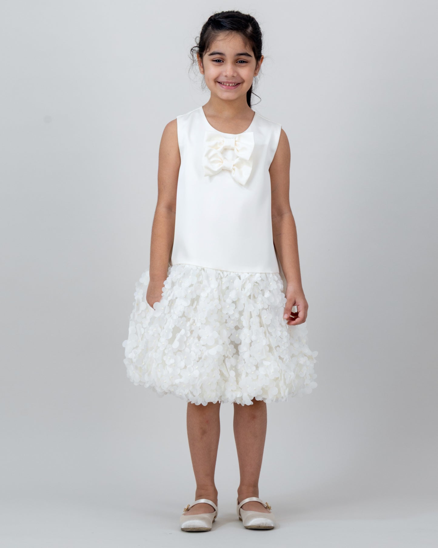 White Petal Skirt Dress