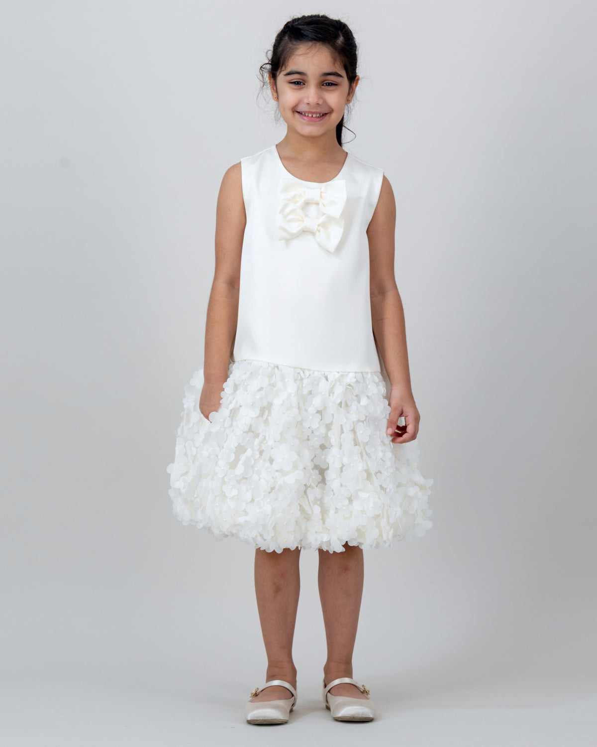 White Petal Skirt Dress