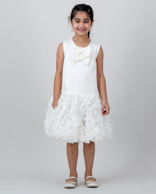 White Petal Skirt Dress