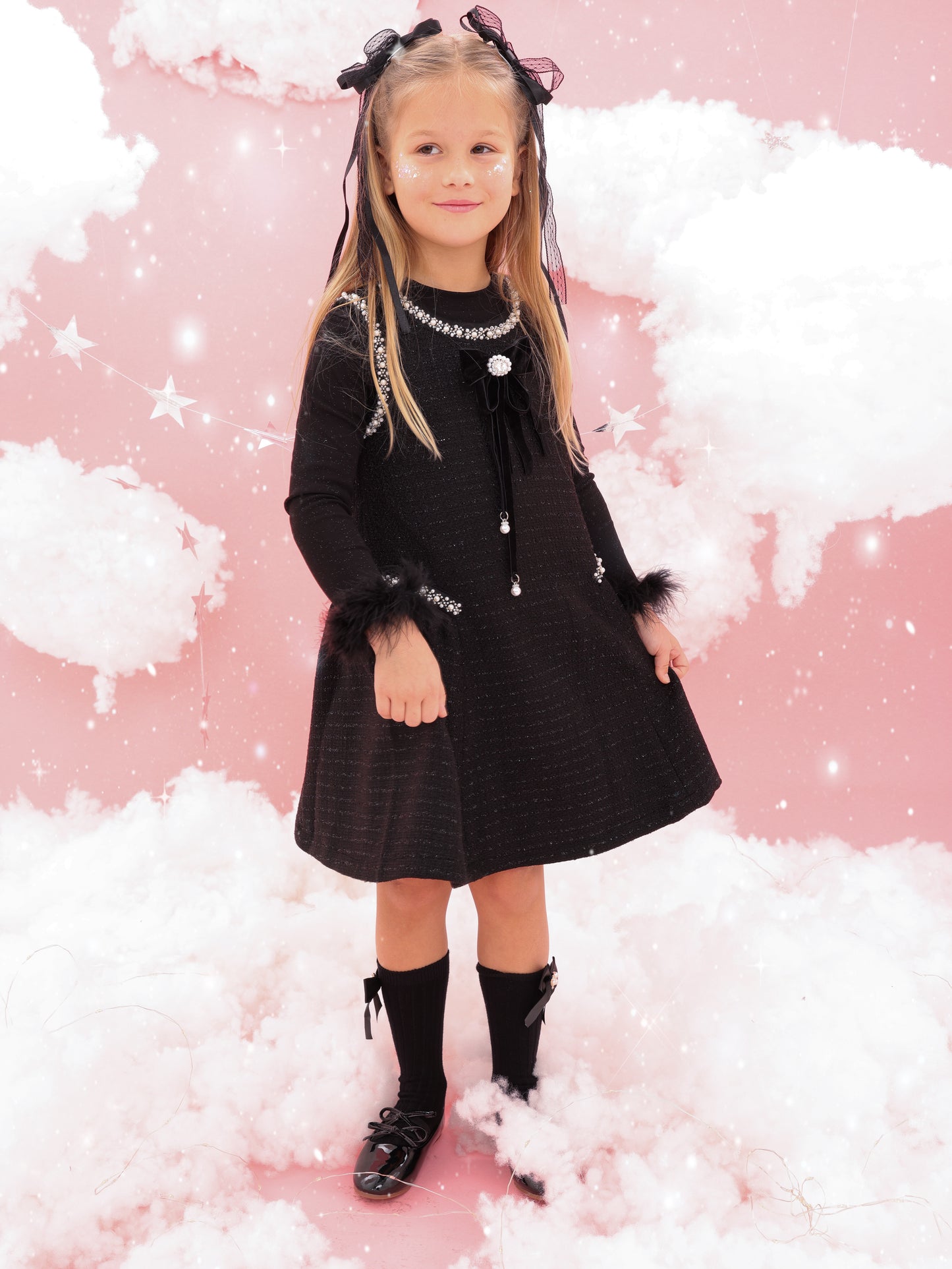 Black tweed dress + top