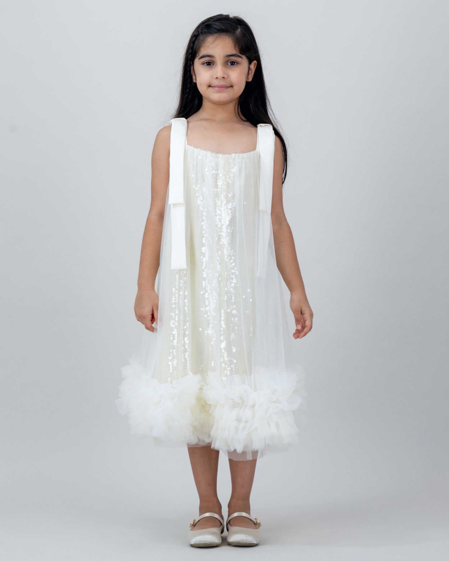 Ivory Sequin Tulle Dress