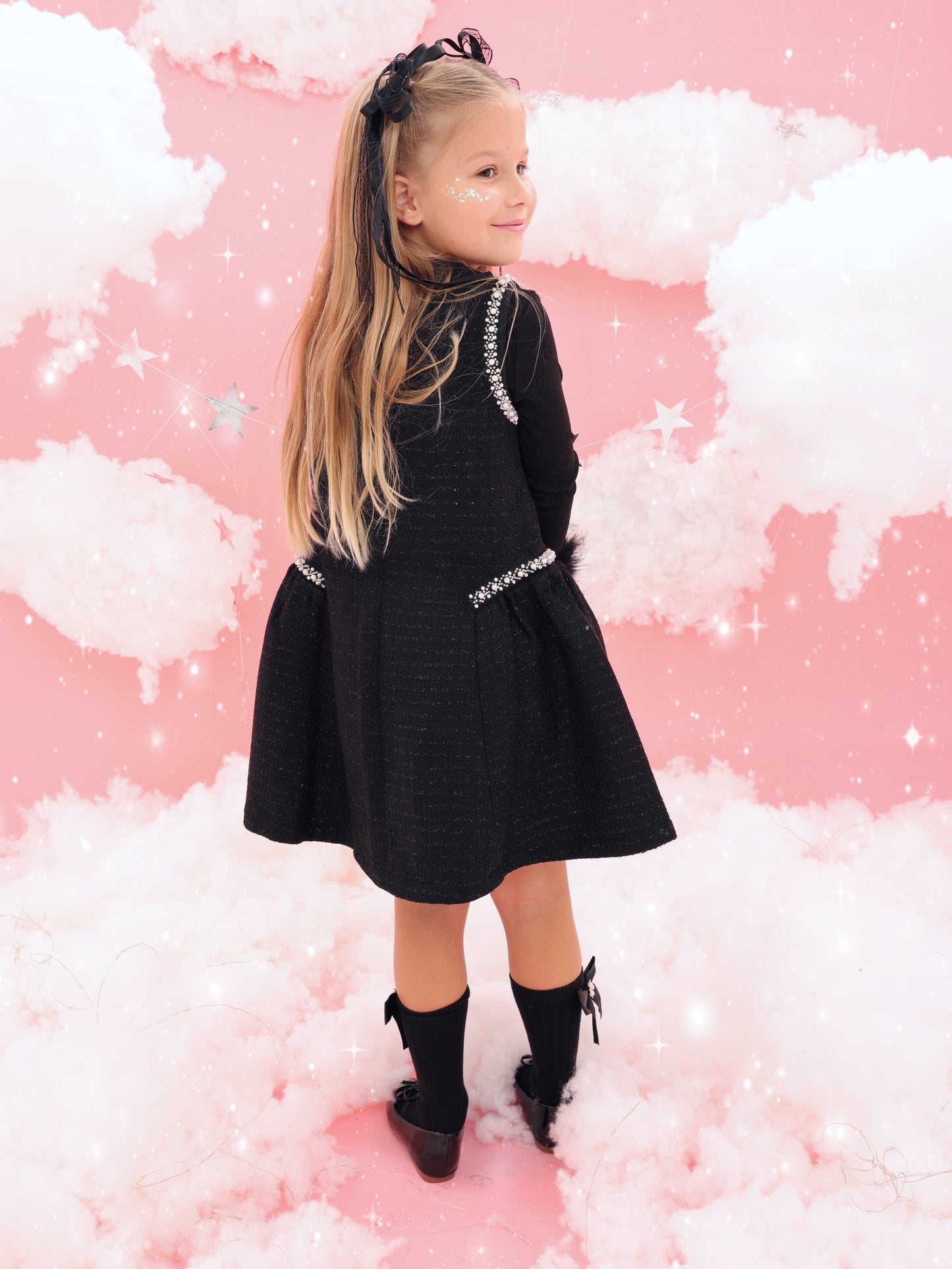 Black tweed dress + top