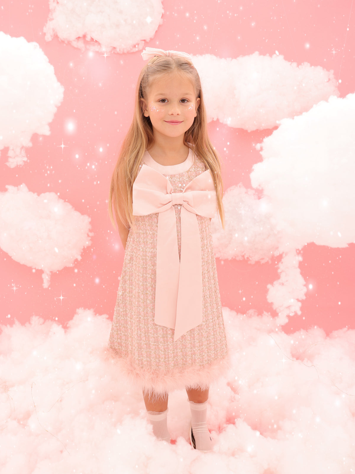 Pink tweed dress