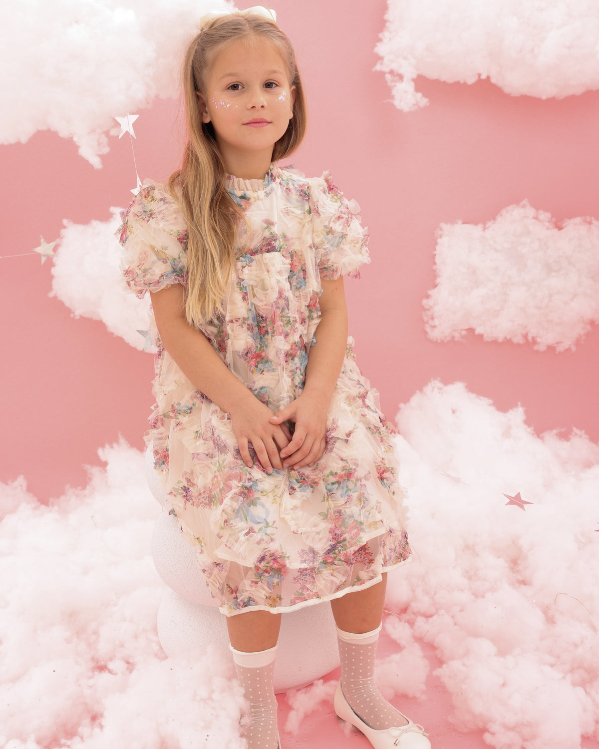 Beige floral dress