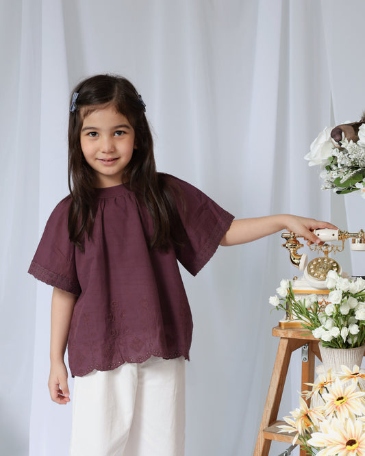 Maroon oversized blouse