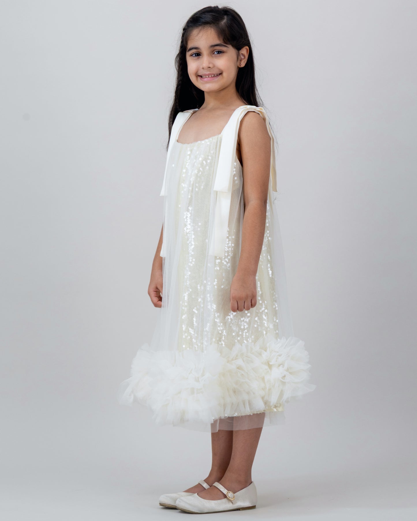 Ivory Sequin Tulle Dress