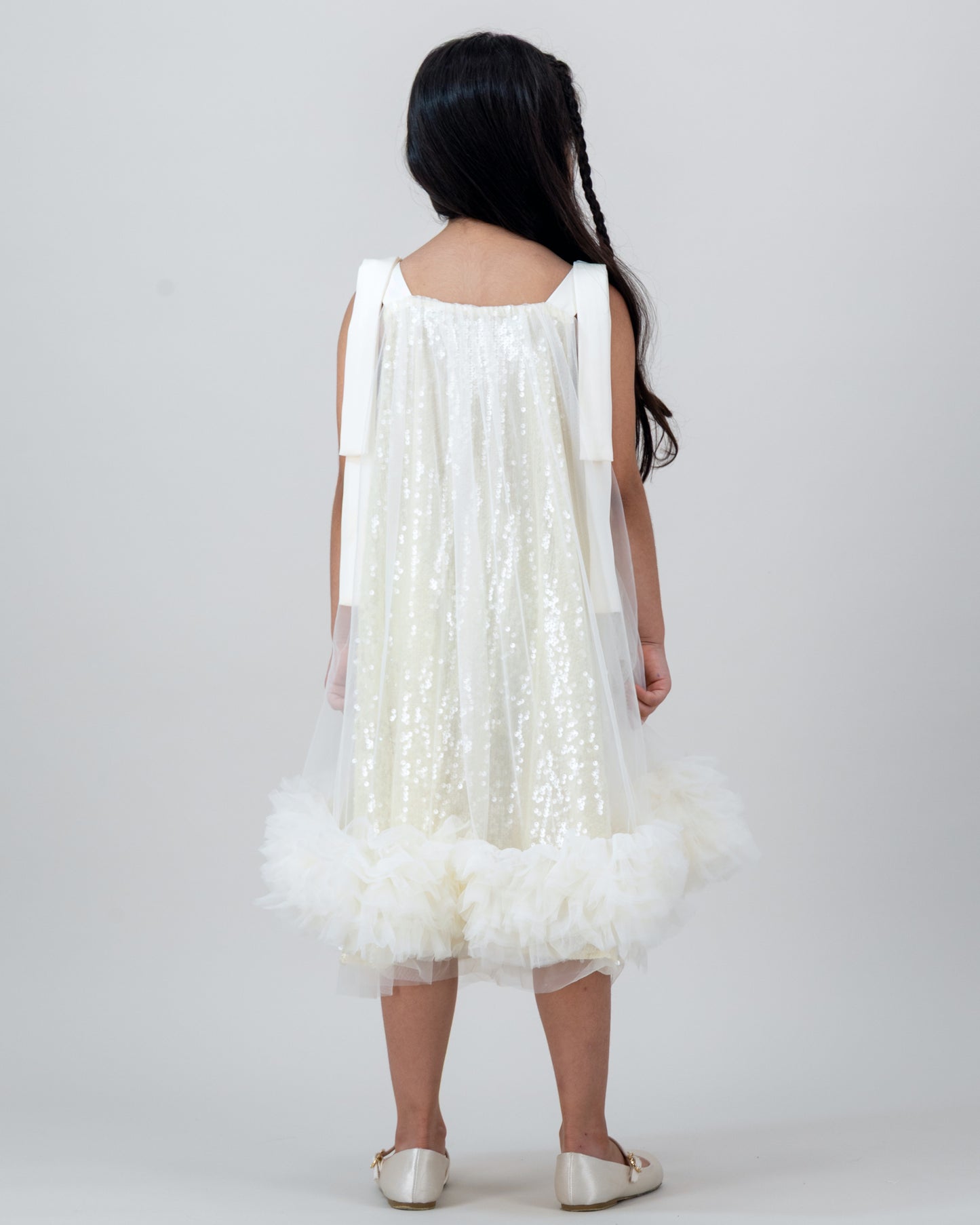 Ivory Sequin Tulle Dress
