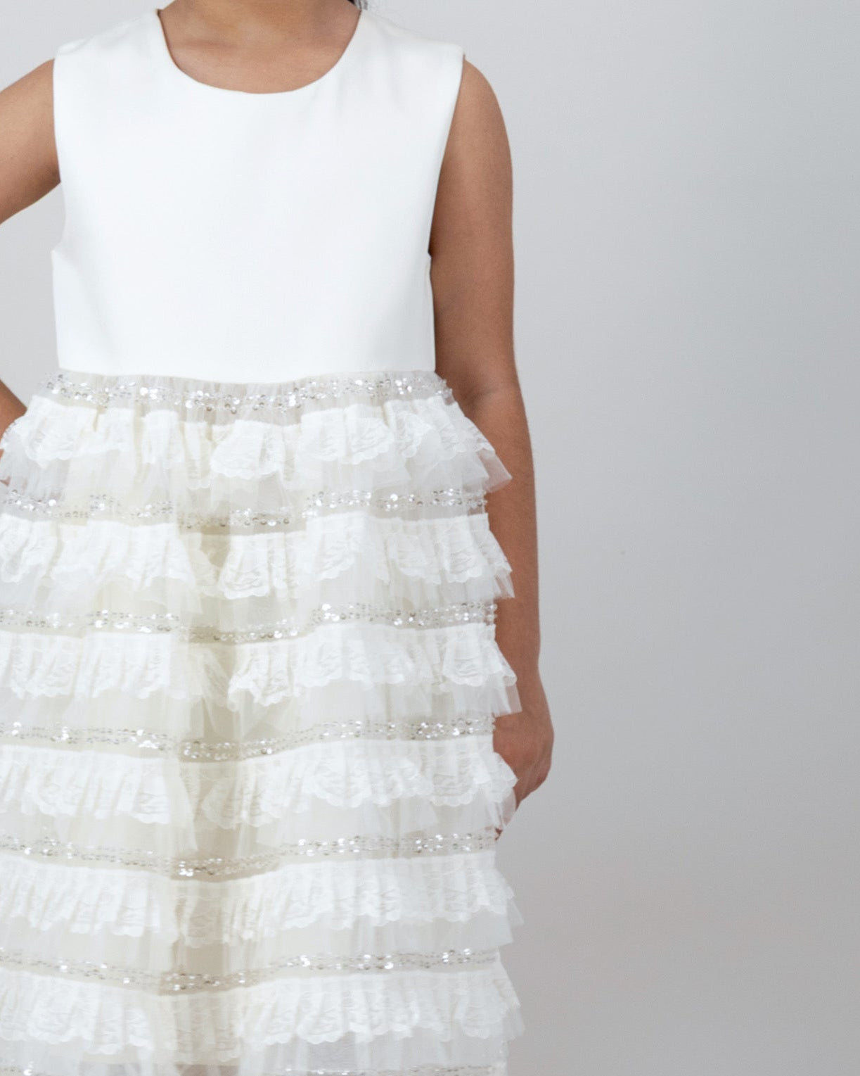 White Layered Lace Dress