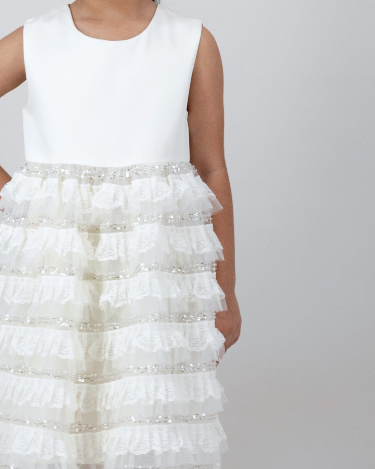 White Layered Lace Dress