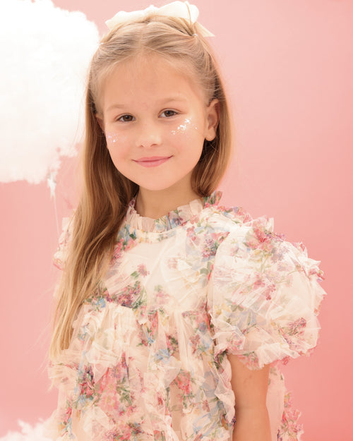 Beige floral dress