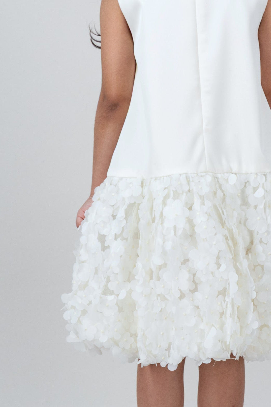 White Petal Skirt Dress