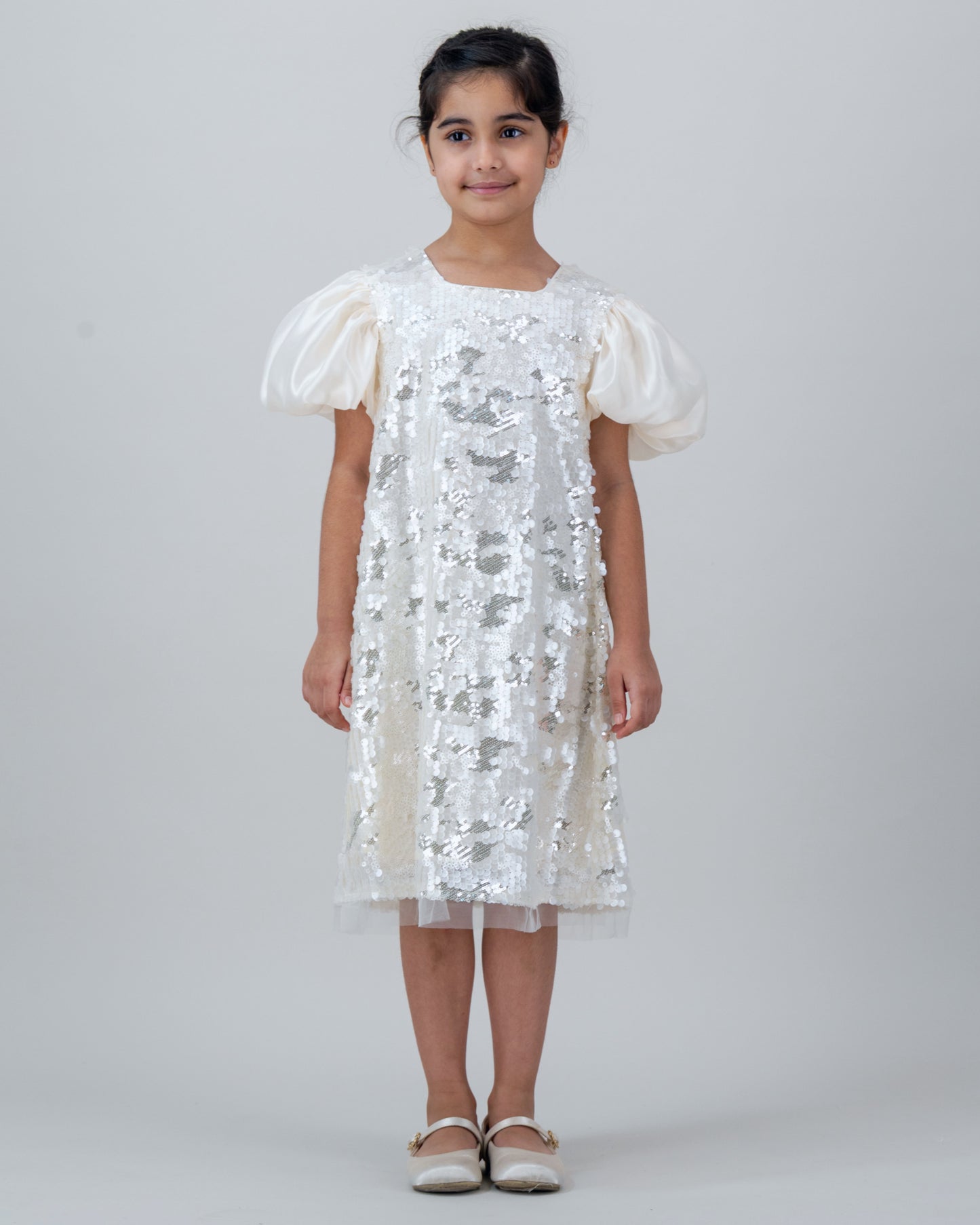 Grey Ivory Sequin Dress