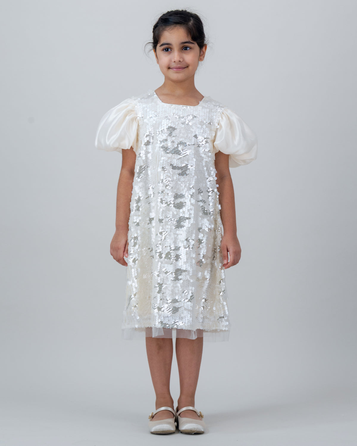 Grey Ivory Sequin Dress