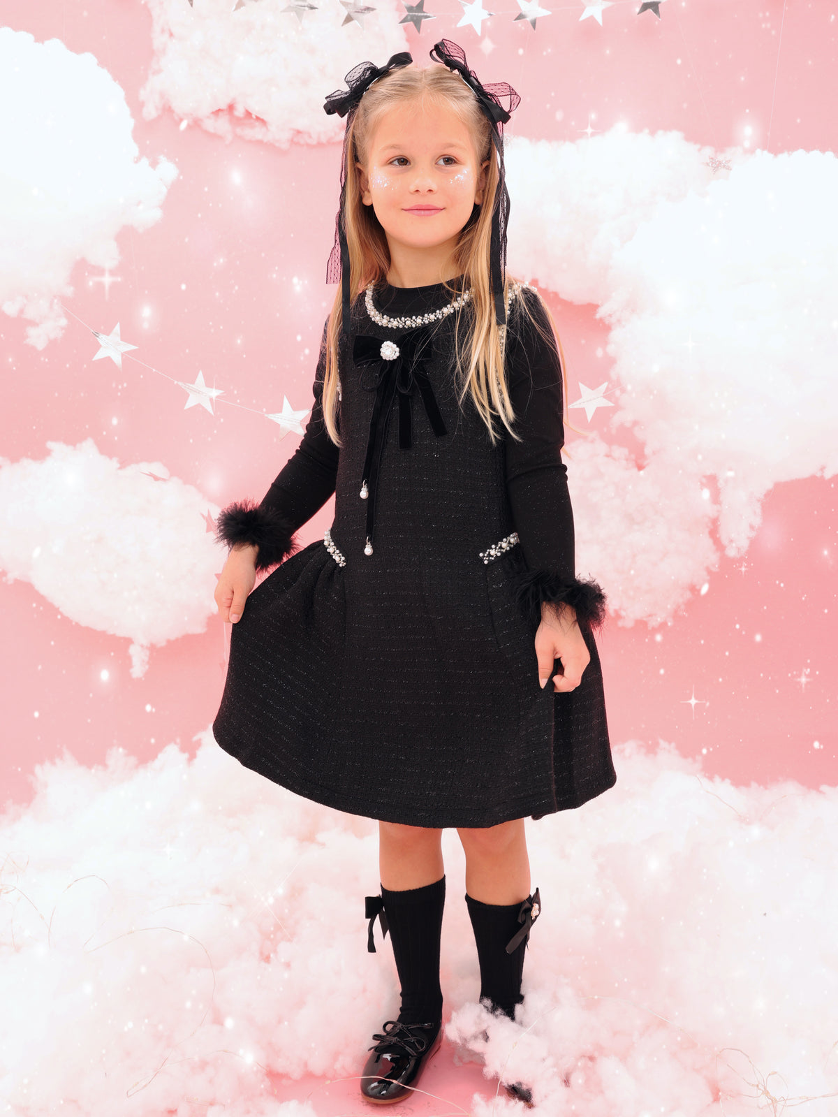 Black tweed dress + top
