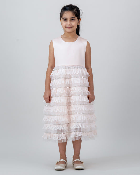 Blush Layered Lace Dress
