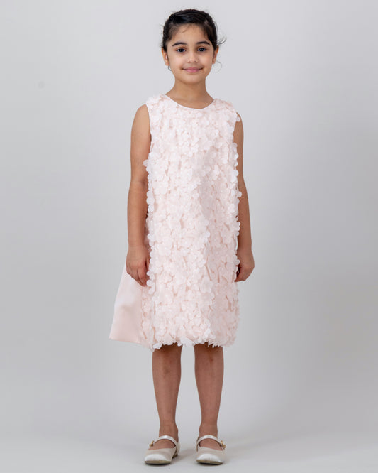 Pink 3D floral dress