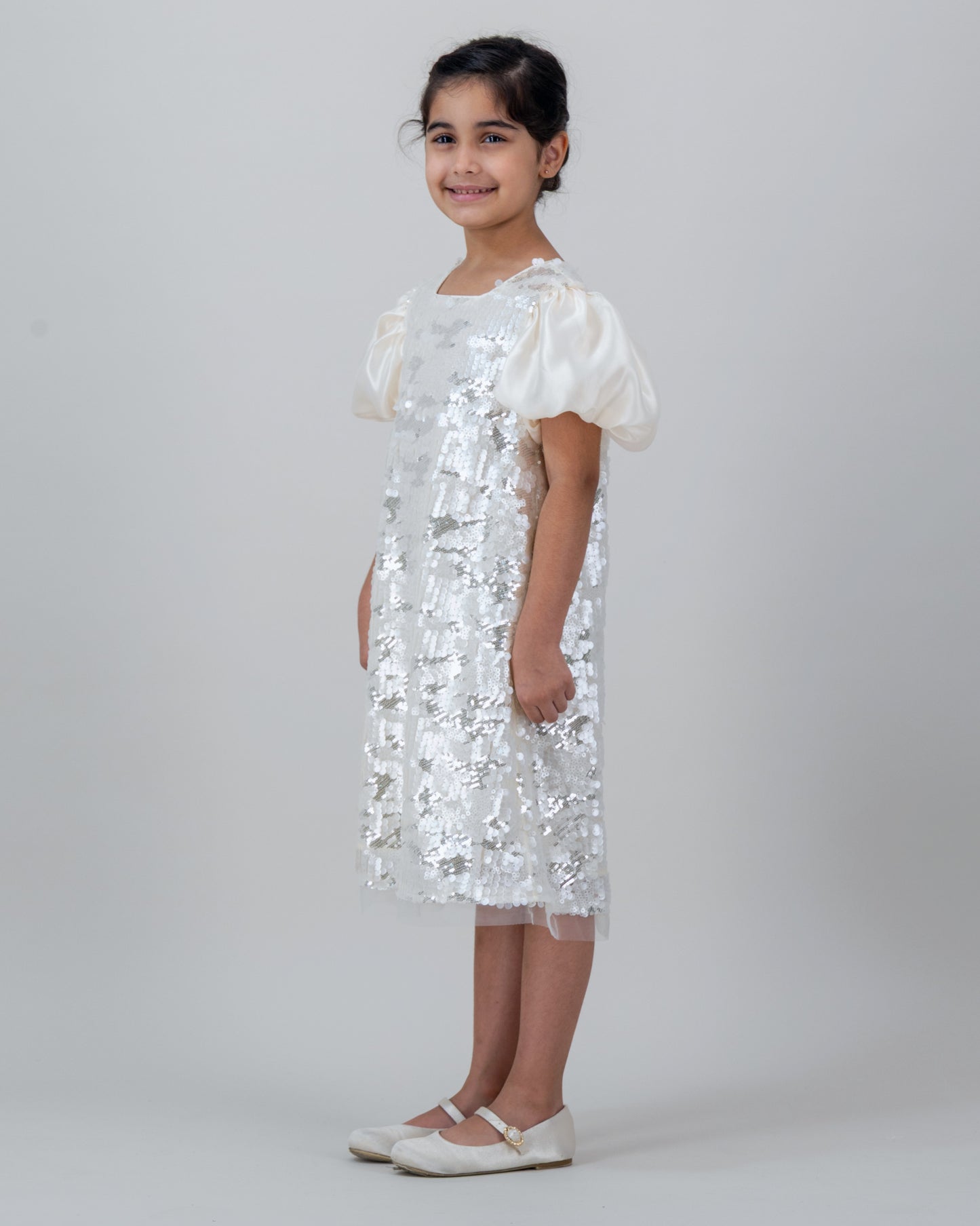 Grey Ivory Sequin Dress