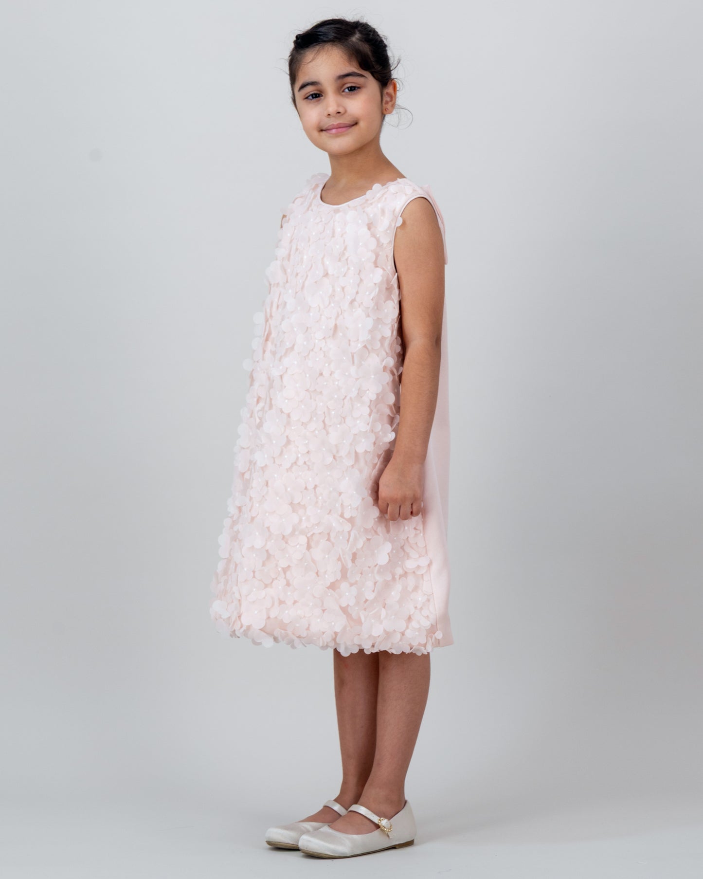 Pink 3D floral dress