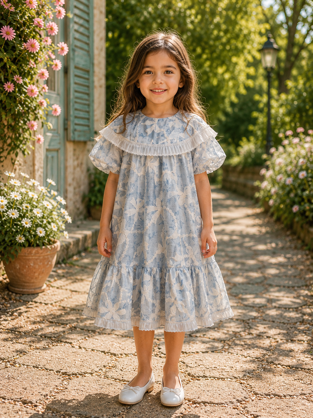 Blue summer bows dress