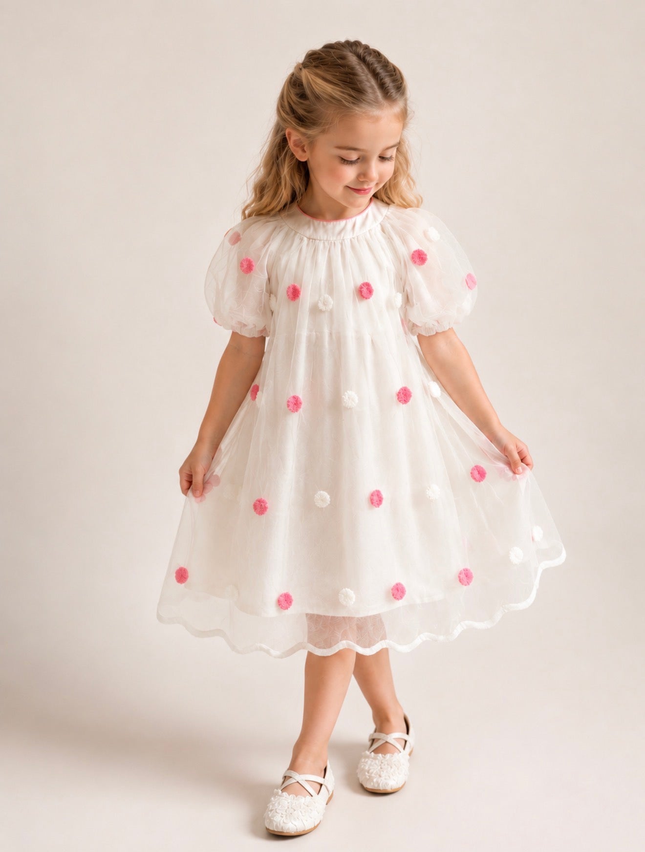 Pink polka dots dress