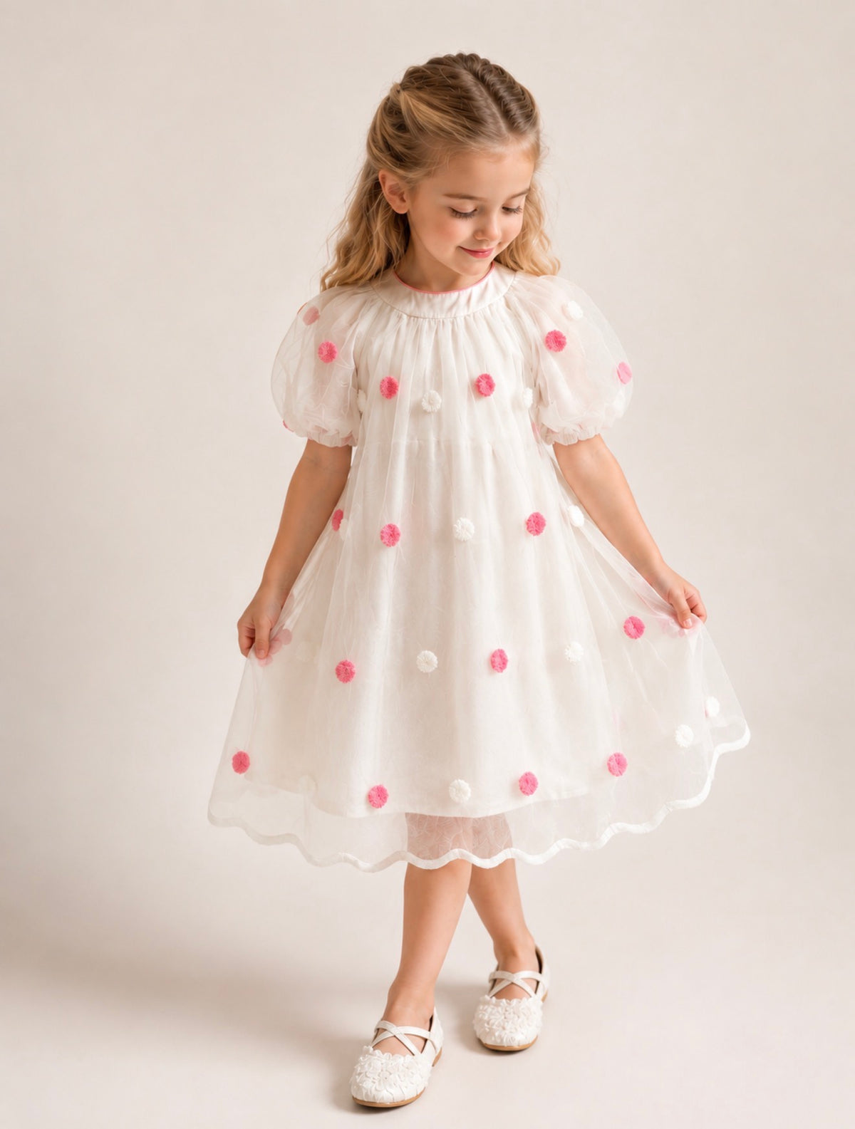 Pink polka dots dress