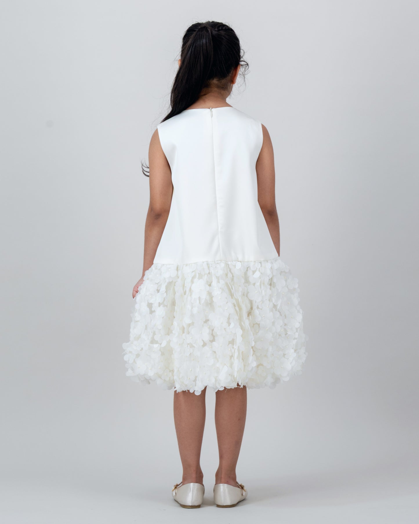 White Petal Skirt Dress