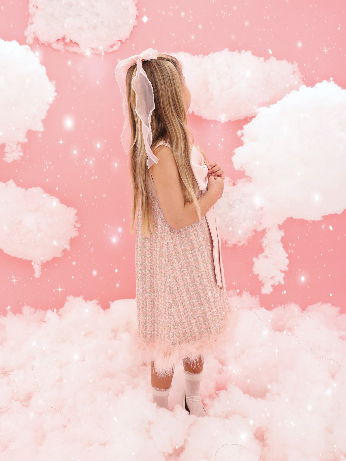 Pink tweed dress