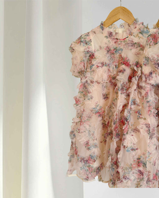 Beige floral dress