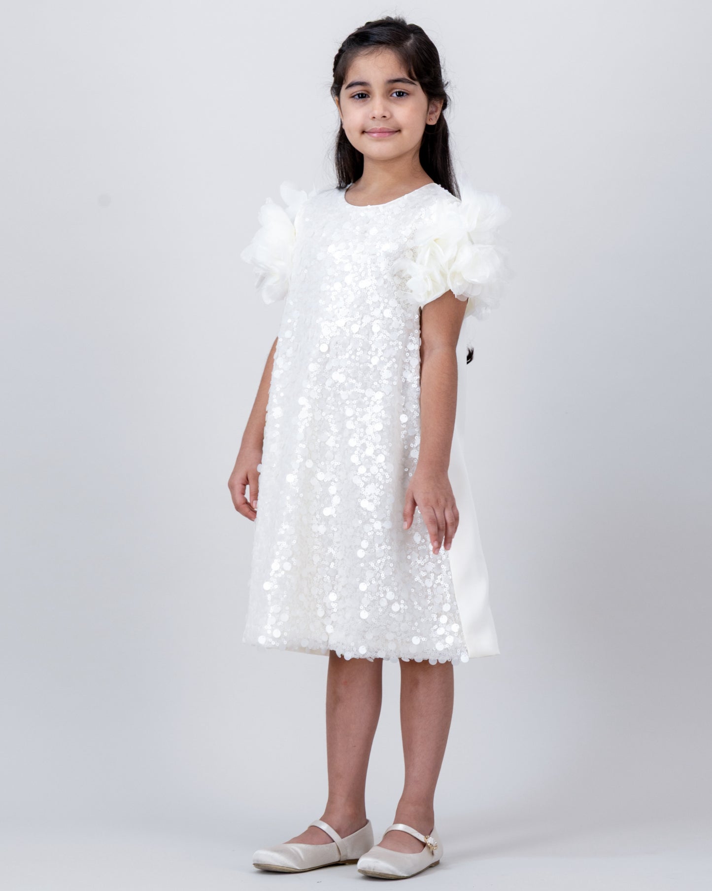 White sequins dress