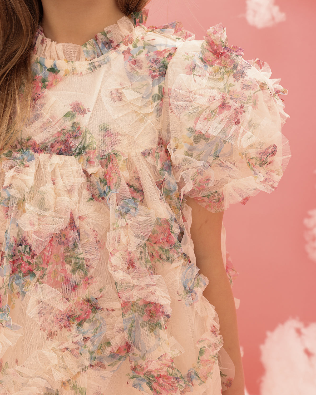 Beige floral dress