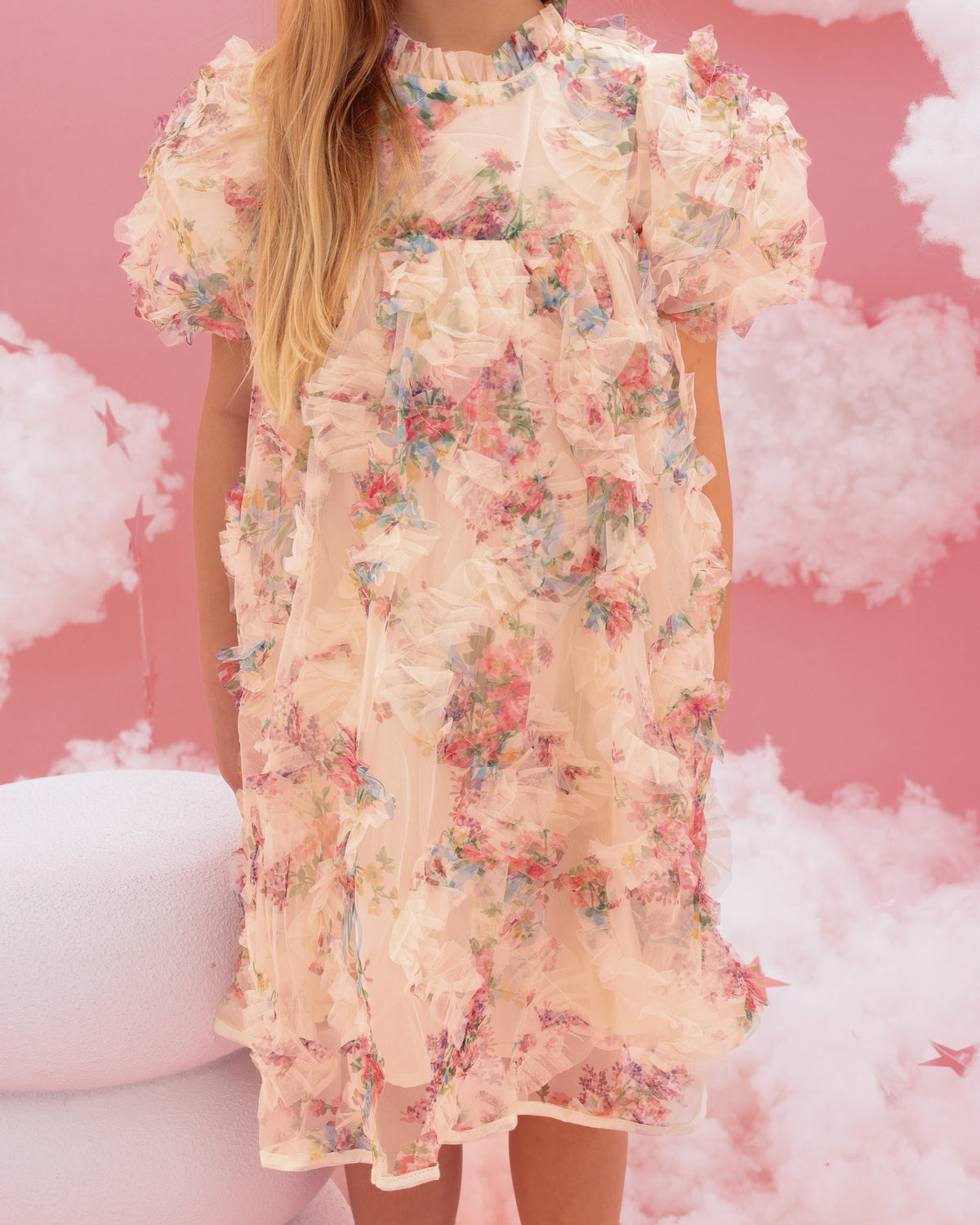 Beige floral dress